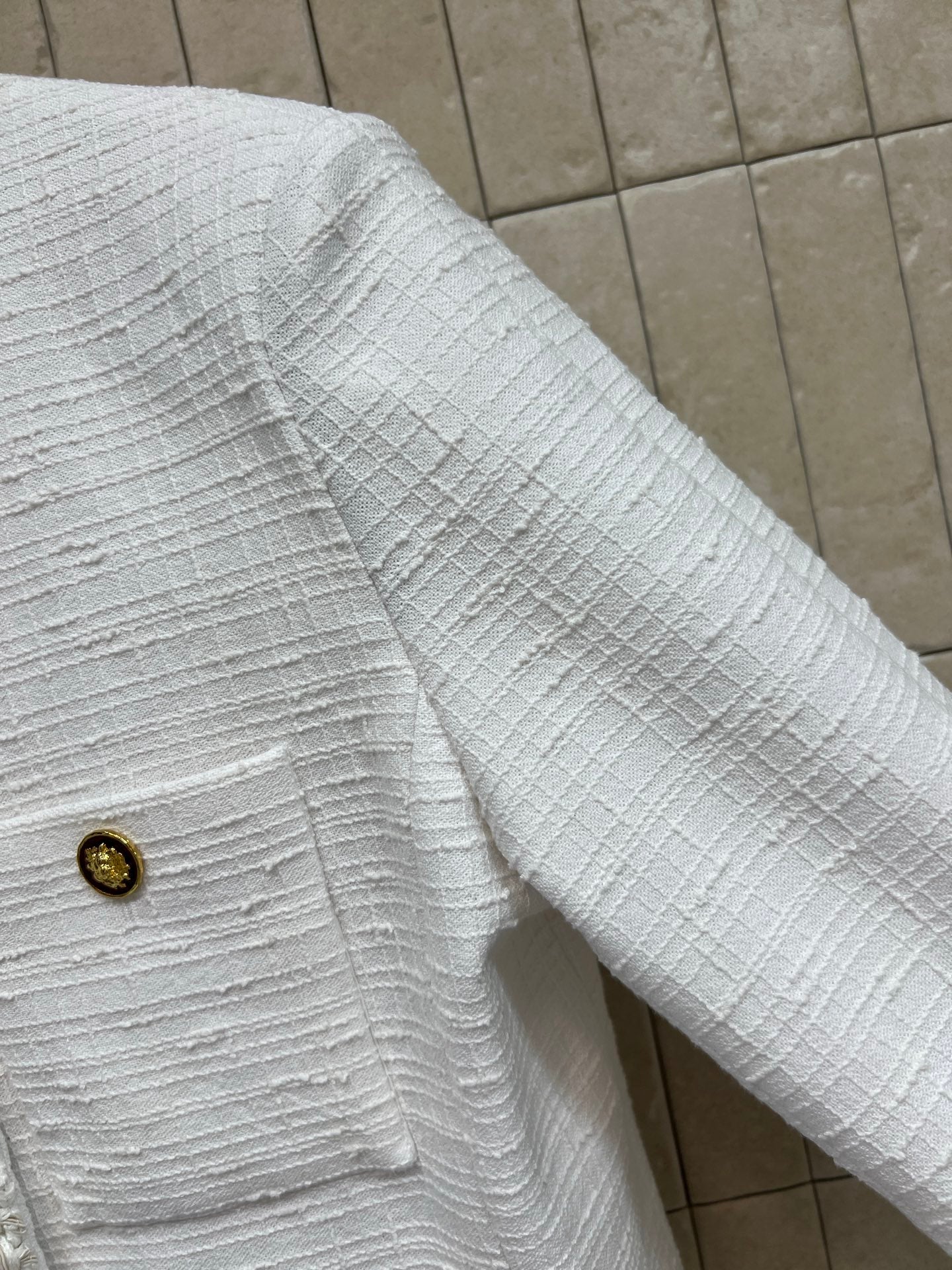 CC 26s Jacket White Tweed Cotton 414766
