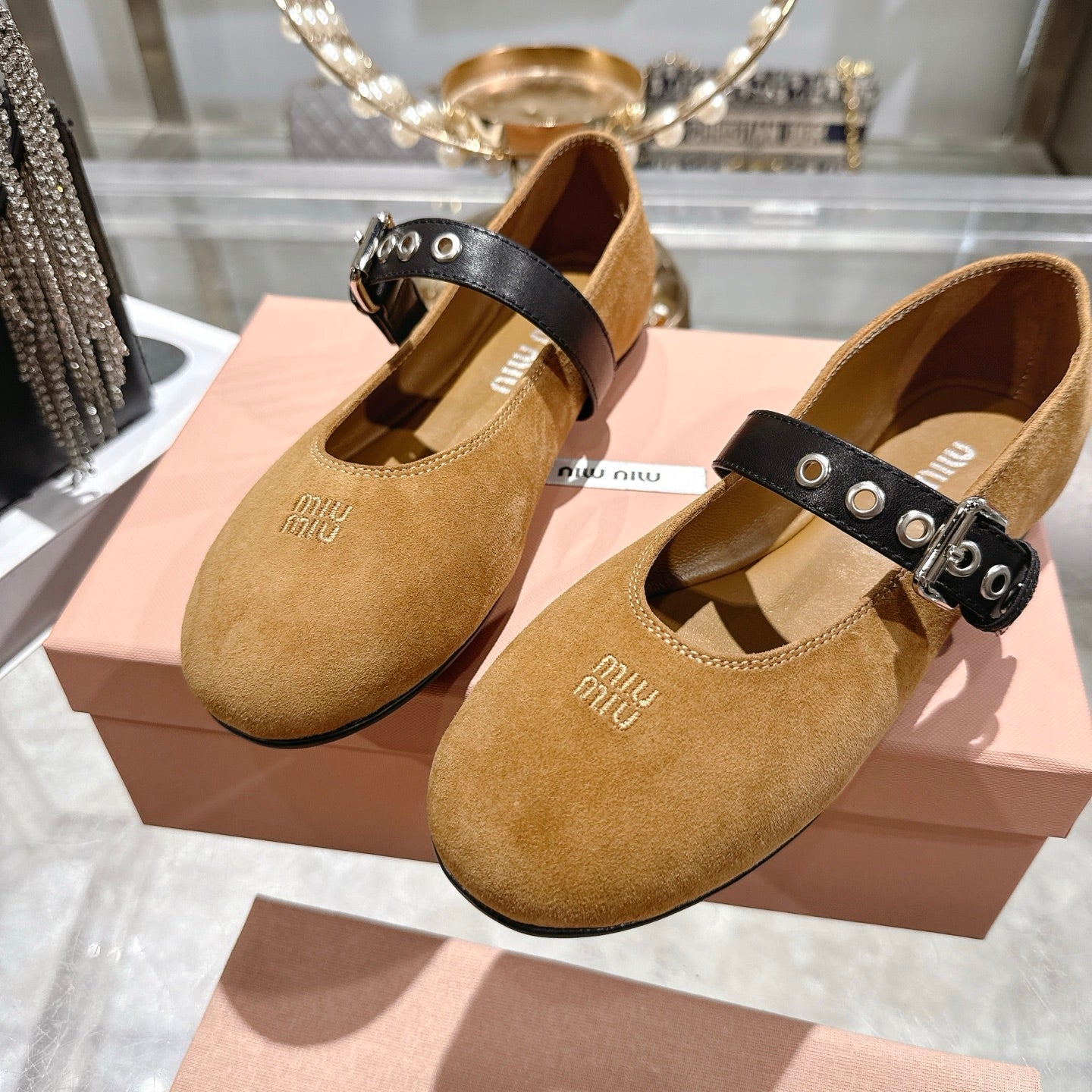 Miu 26s Ballerinas Brown Suede 679782