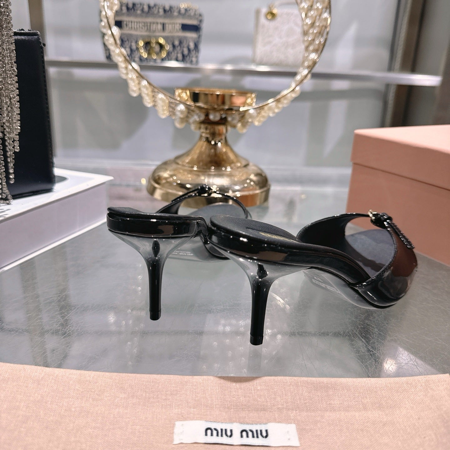 Miu Mules With Buckle Black Patent Leather 751336