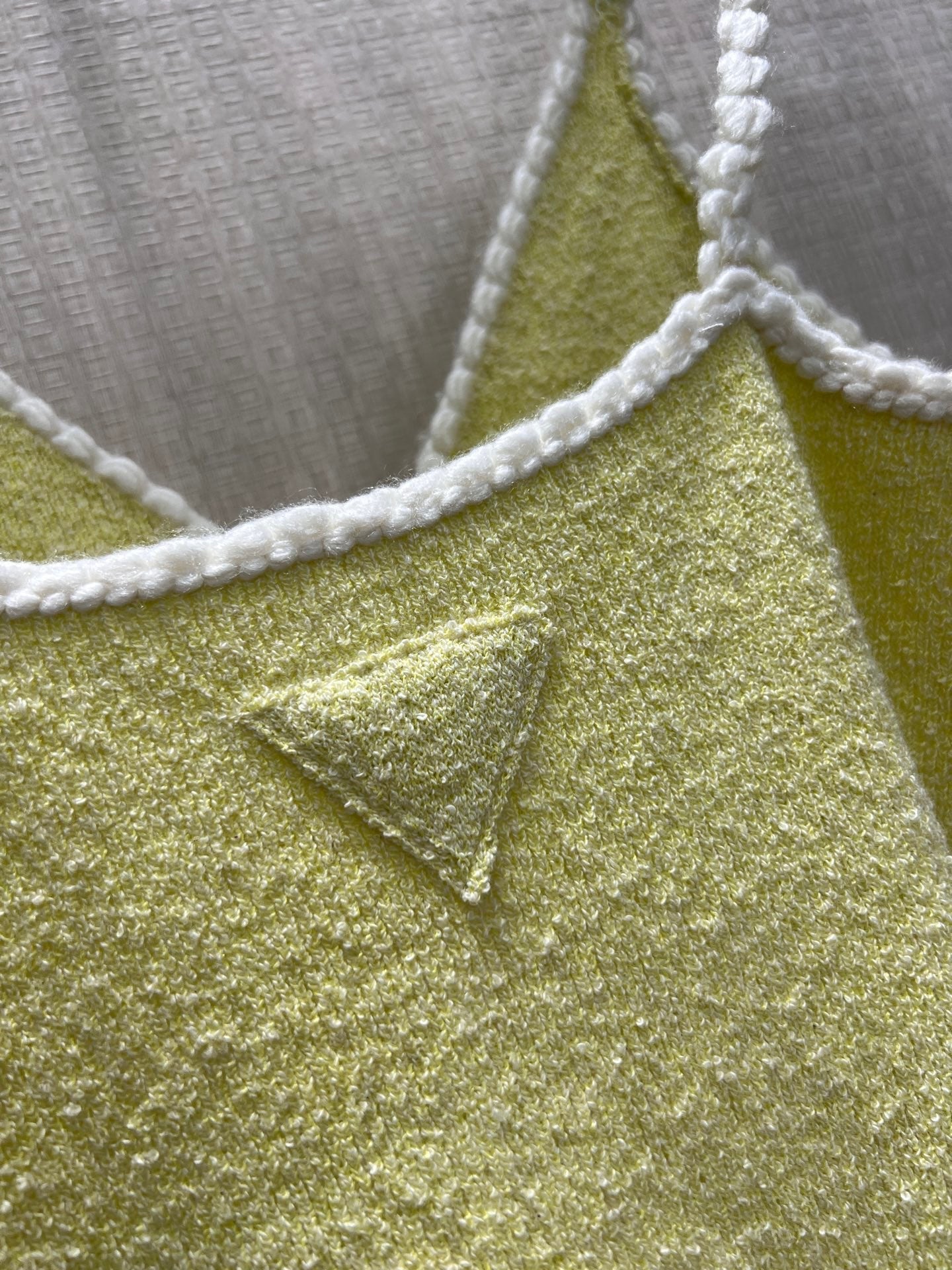Prada Pollen Yellow Cotton Bouclé Top 400562