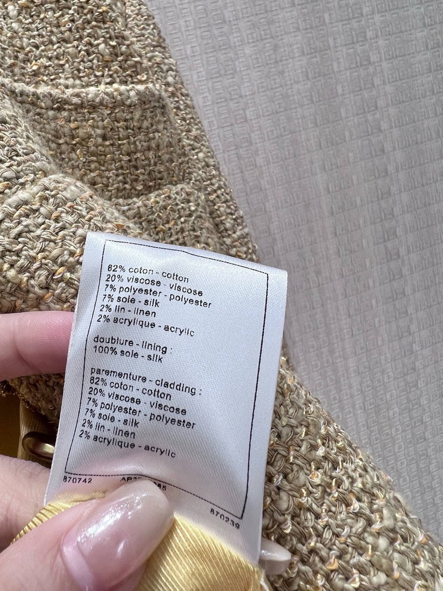 CC 26s Jacket Beige Tweed Cotton