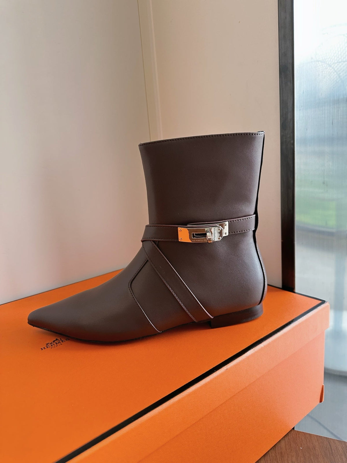 HM 26s Nice Ankle Boots 1.5cm Brown Leather 150730