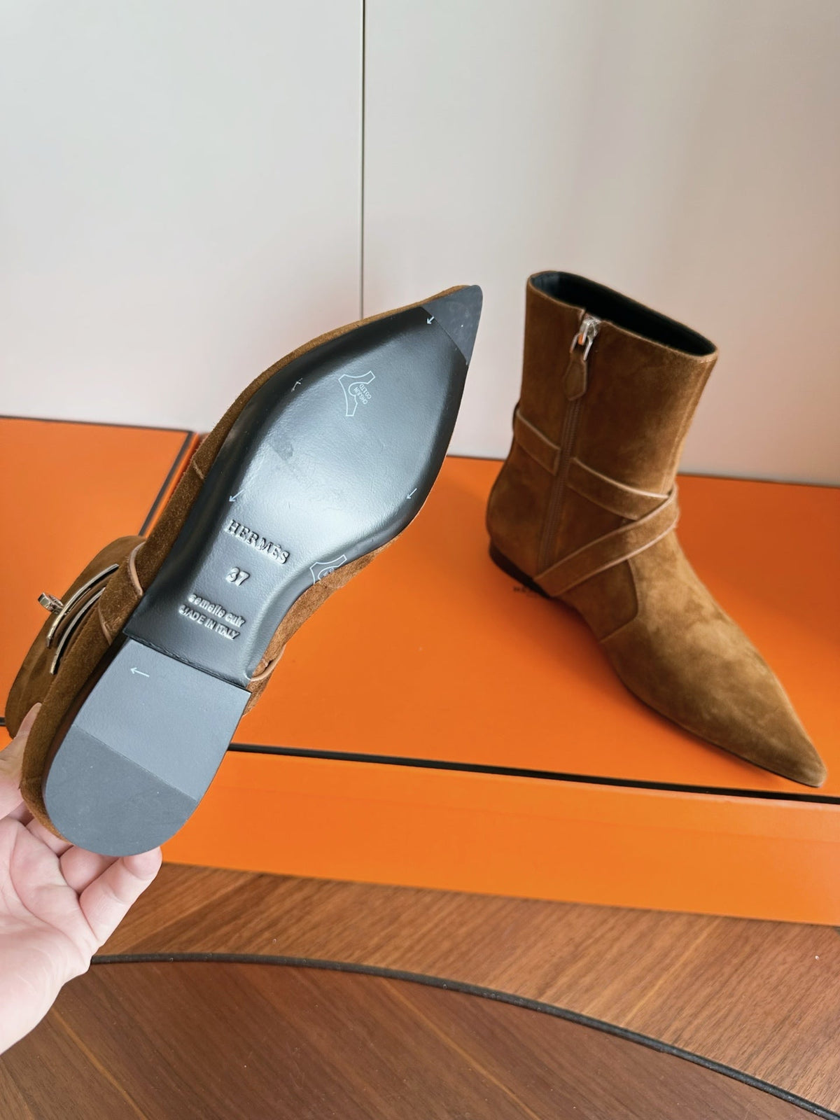 HM 26s Nice Ankle Boots 1.5cm Tan Suede 149080
