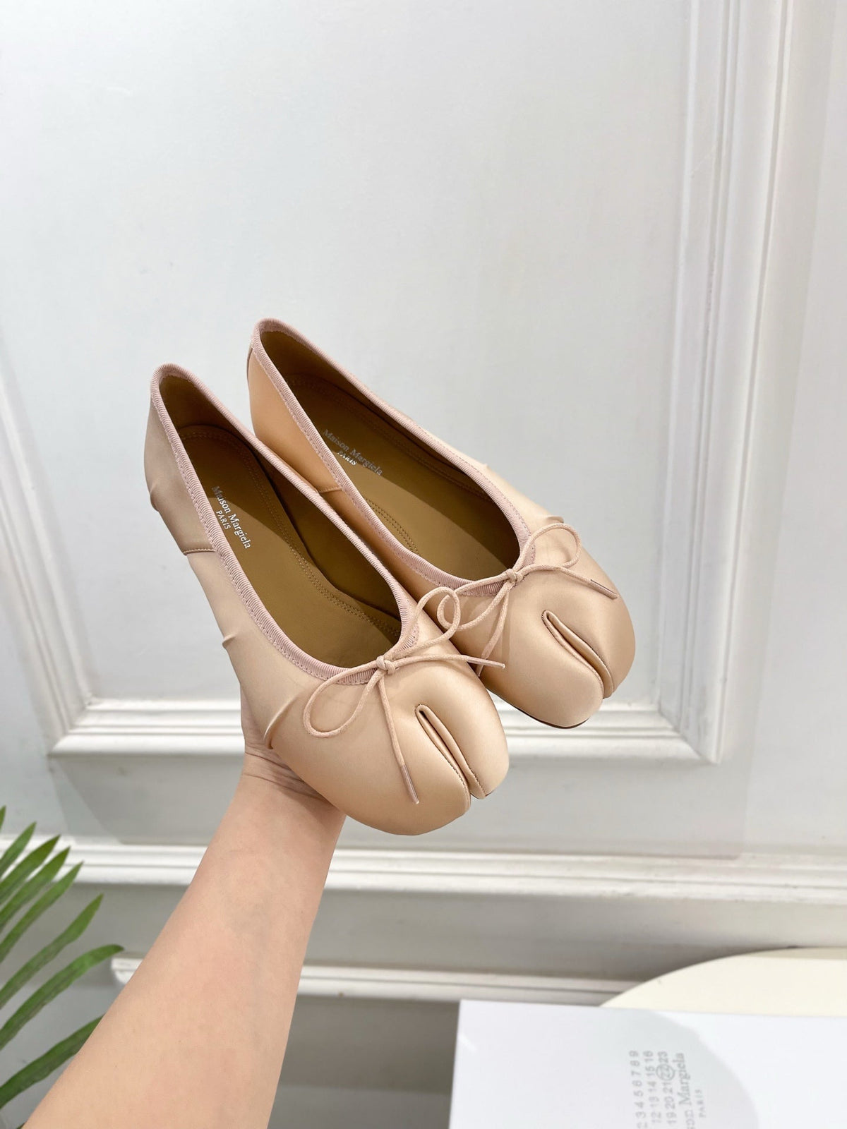 Loewe 26s Split-Toe Ballet Flats In Nude Pink Silk
