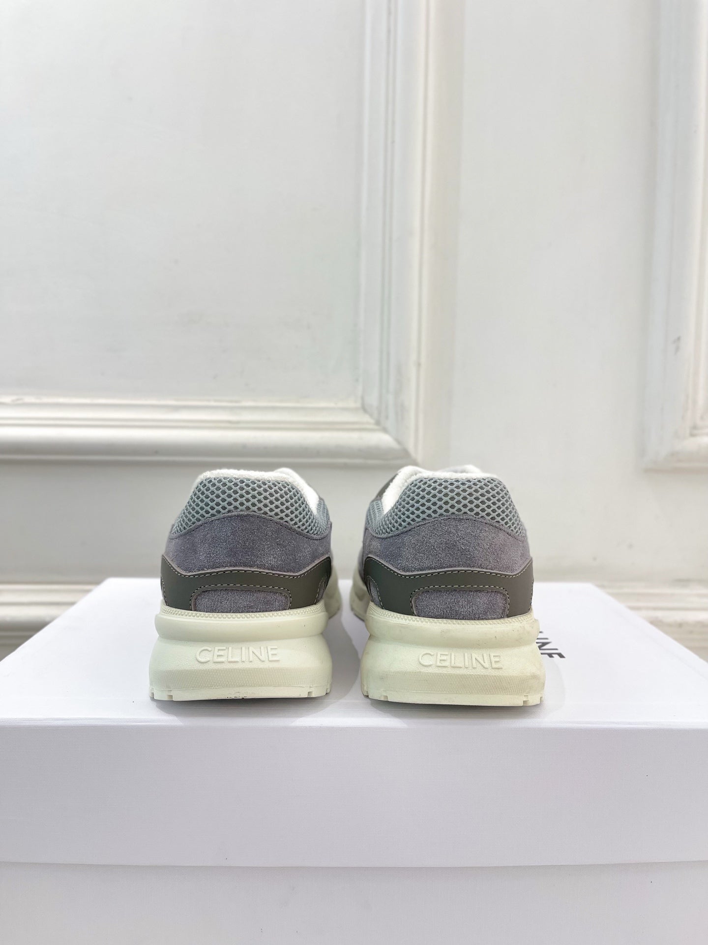 Celine 26s Runner Sneaker Grey Mesh Suede 947585
