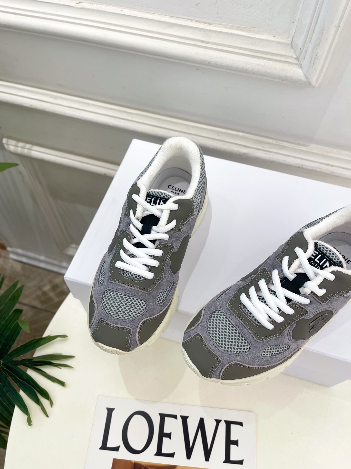 Celine 26s Runner Sneaker Grey Mesh Suede 947585