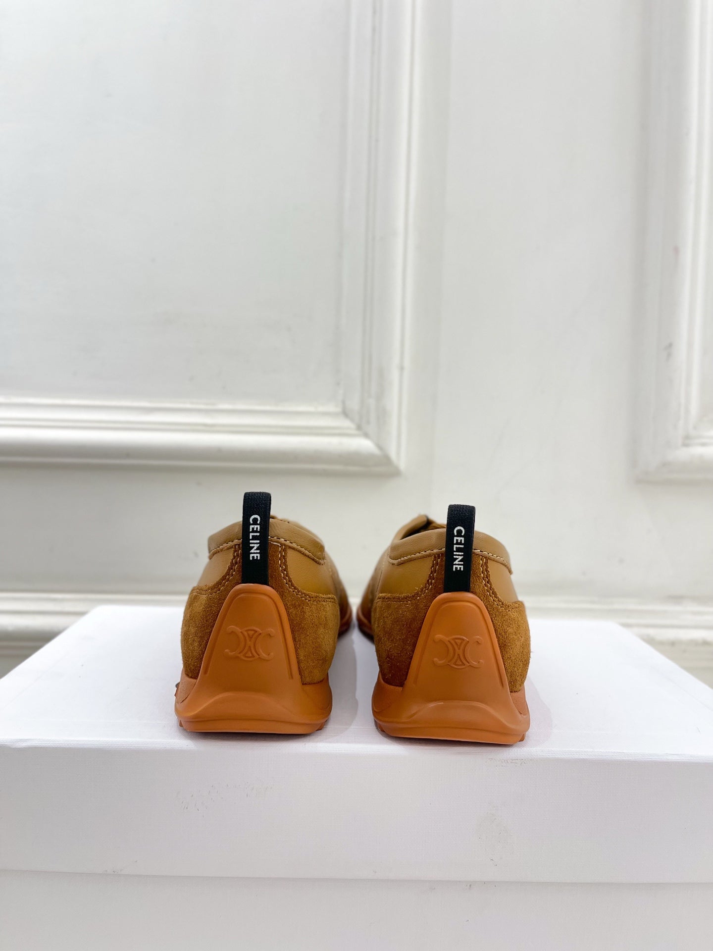 Celine 26s Soft Sneaker Camel Perforated Lambskin Suede 947588