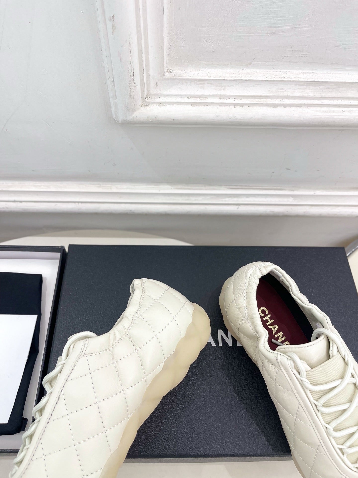 CC 26s Sneakers Cream Quilted Lambskin 946989