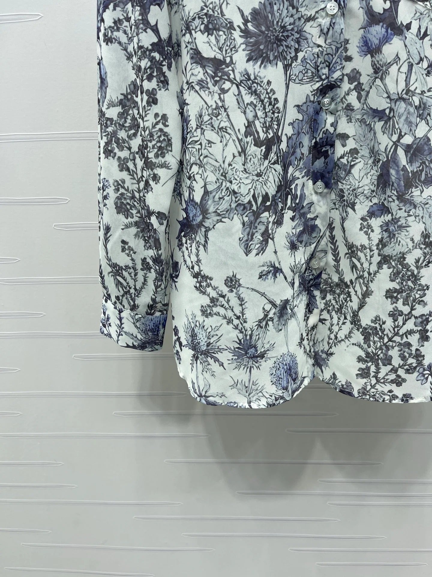 Dior 2026 Print Logo Shirt White Blue Polyester