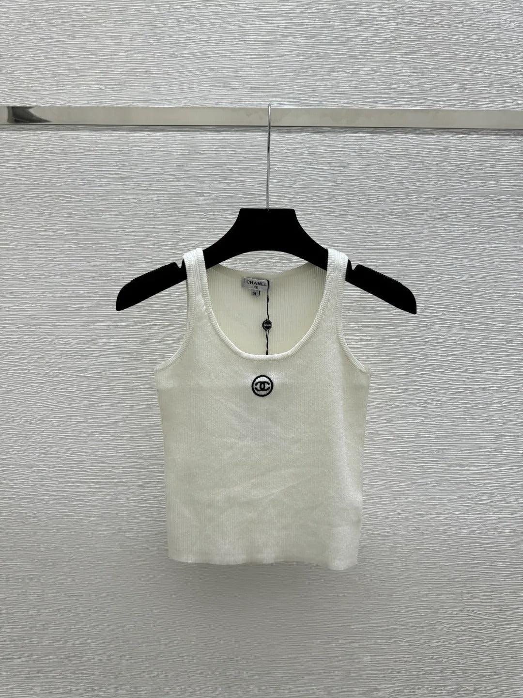 Chanel 2026 Tank Top White and Gray Polyester Viscose