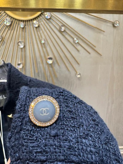 Chanel 2026 Blouson Navy Blue Cotton Viscose