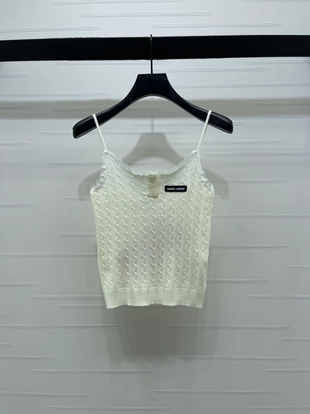 Miumiu 2026 Lace-Trimmed Knit Camisole Wool