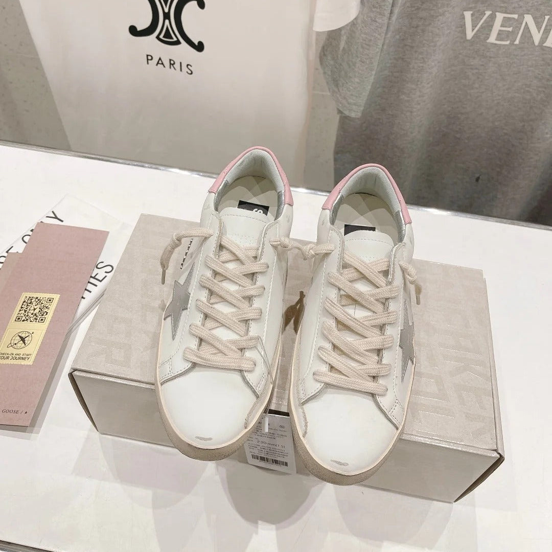Golden Goose 2026 Deluxe Brand White Grey Pink Cowhide 641190