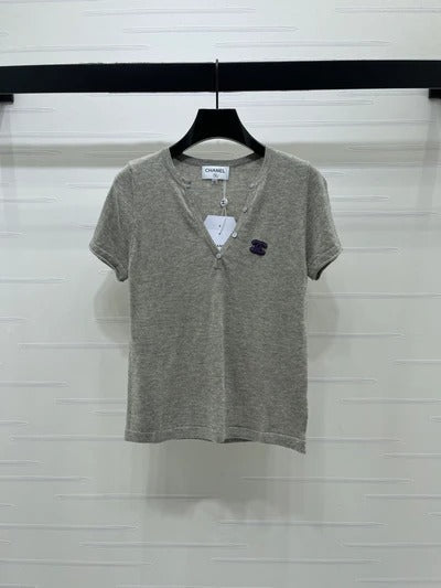Chanel 2026 V-neck Short-sleeve Shirt Wool Cashmere