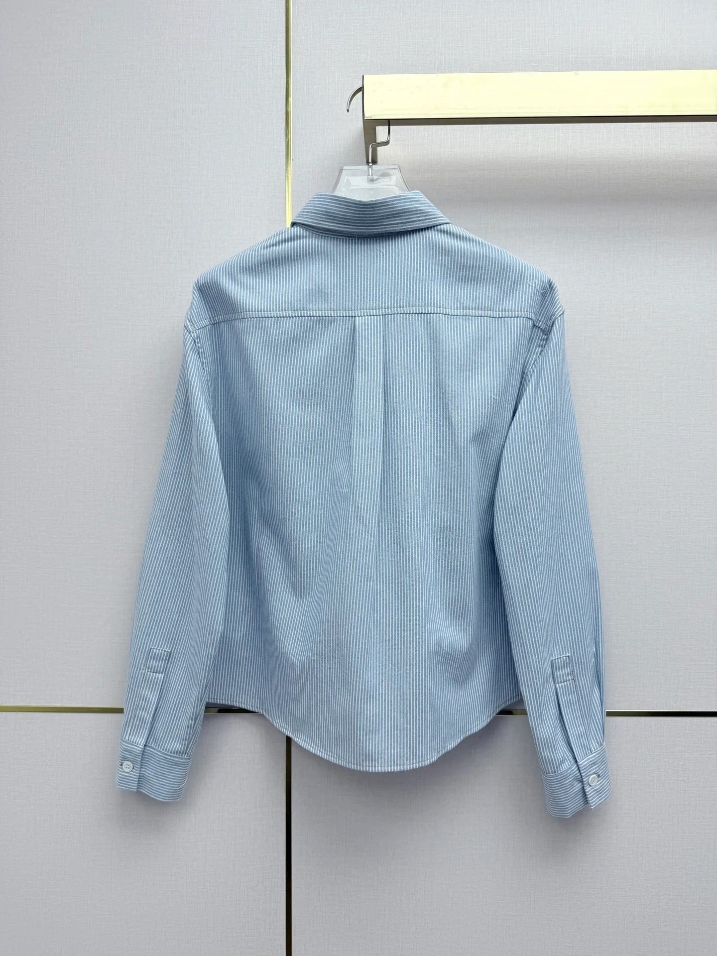Miumiu 2026 Short-Sleeve Long-Sleeve Shirt Blue Cotton 351550