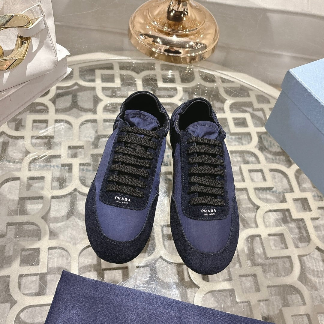 PRA 26S Casual Sneaker Black Navy Blue Canvas Suede 625964