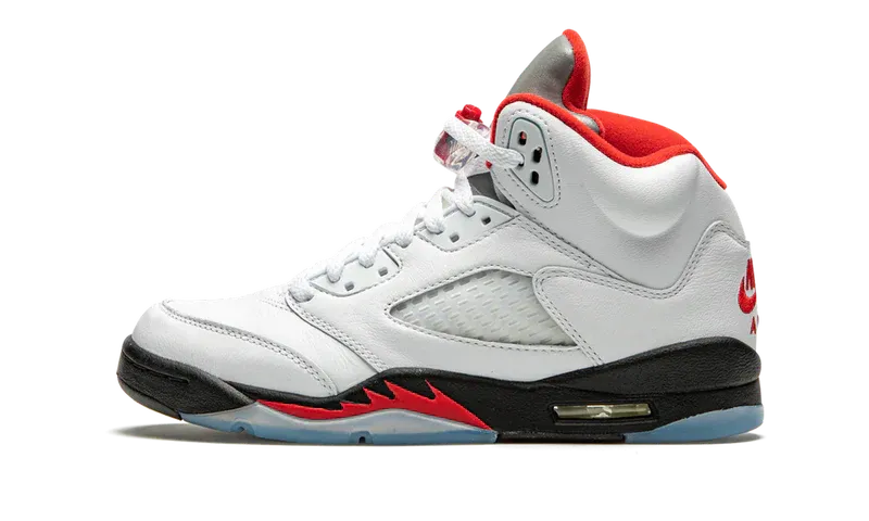 Nike Air Jordan 5 Retro Ivory Red Suede Leather
