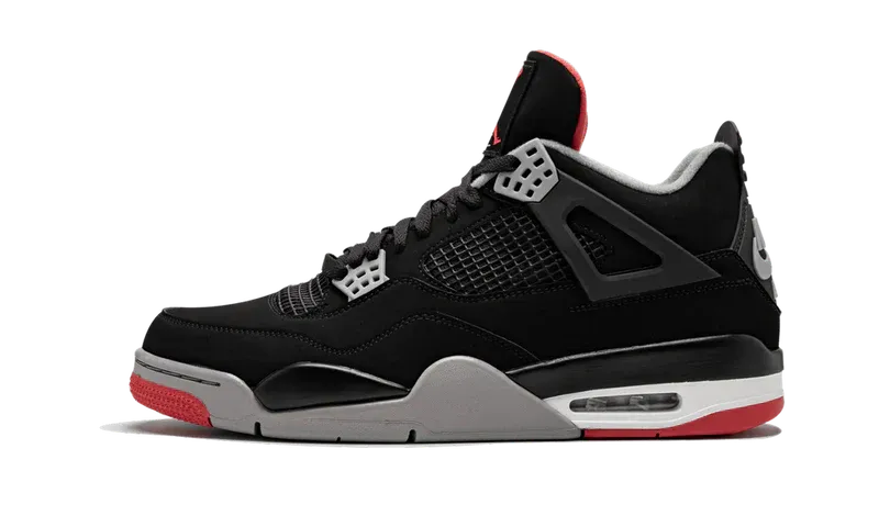 Nike Air Jordan 4 Black Gray Red Suede TPU