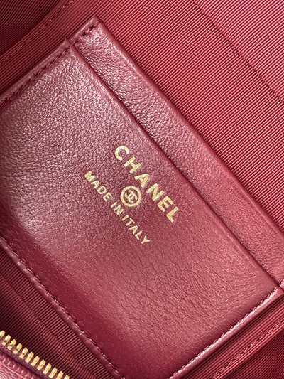 Chanel 2026 Vanity Bag 19.5cm Burgundy Leather