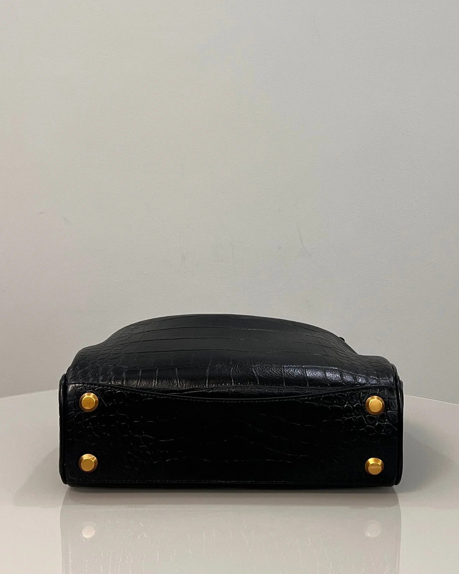 Balenciaga Small Rodeo Bag 29 Black Crocodile Skin Gold Hardware