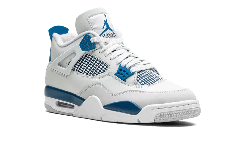 Nike Jordan 4 Retro Military Blue White Suede Leather
