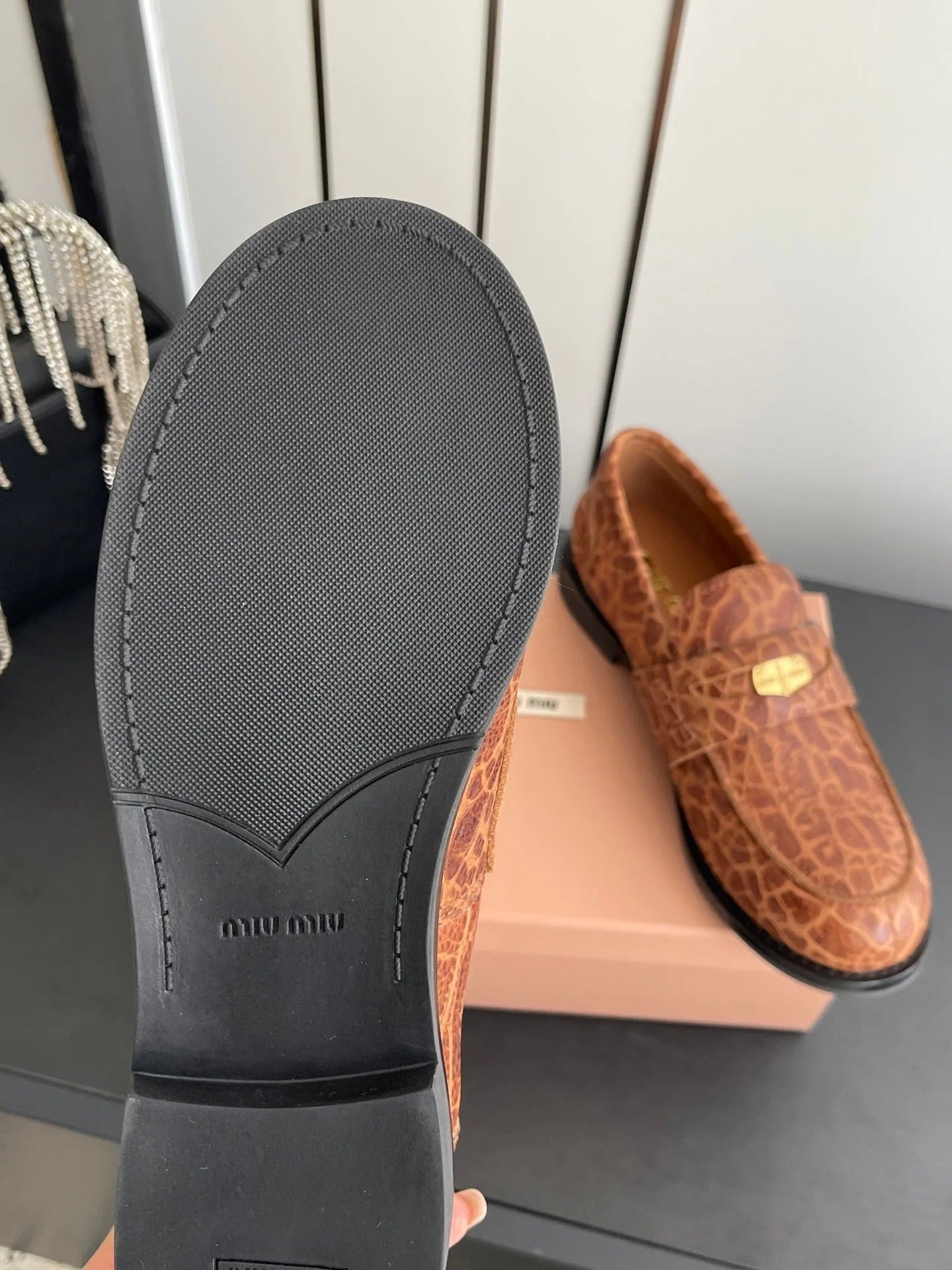 MIU 26 Casual Loafers Brown Calfskin 631627