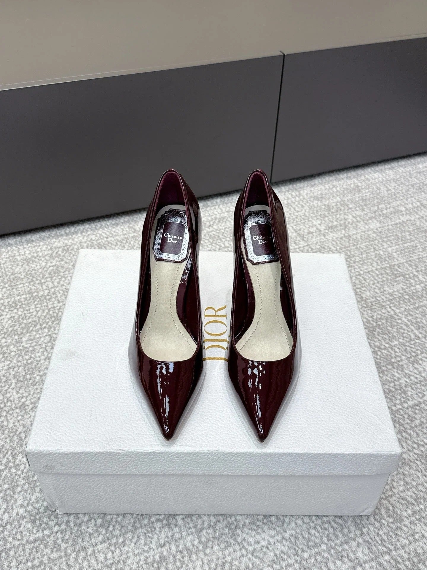 CD 26s High Heels Pump 105 Dark Burgundy Patent Leather 661477
