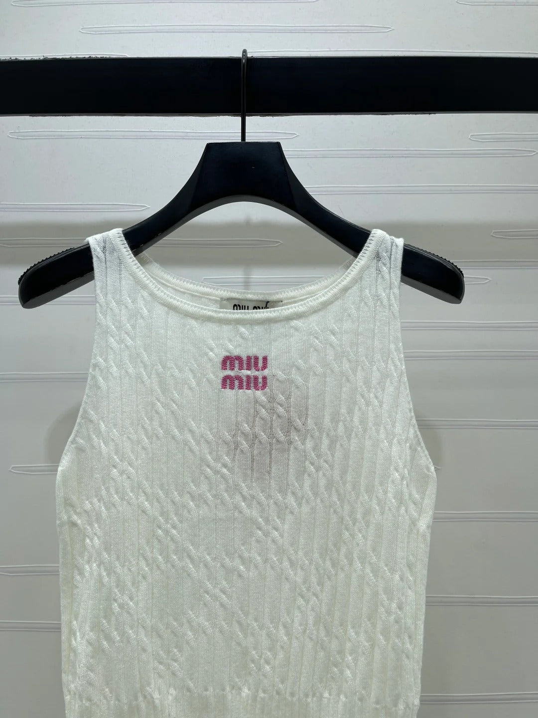 Miumiu 2026 Vest White and Gray Wool