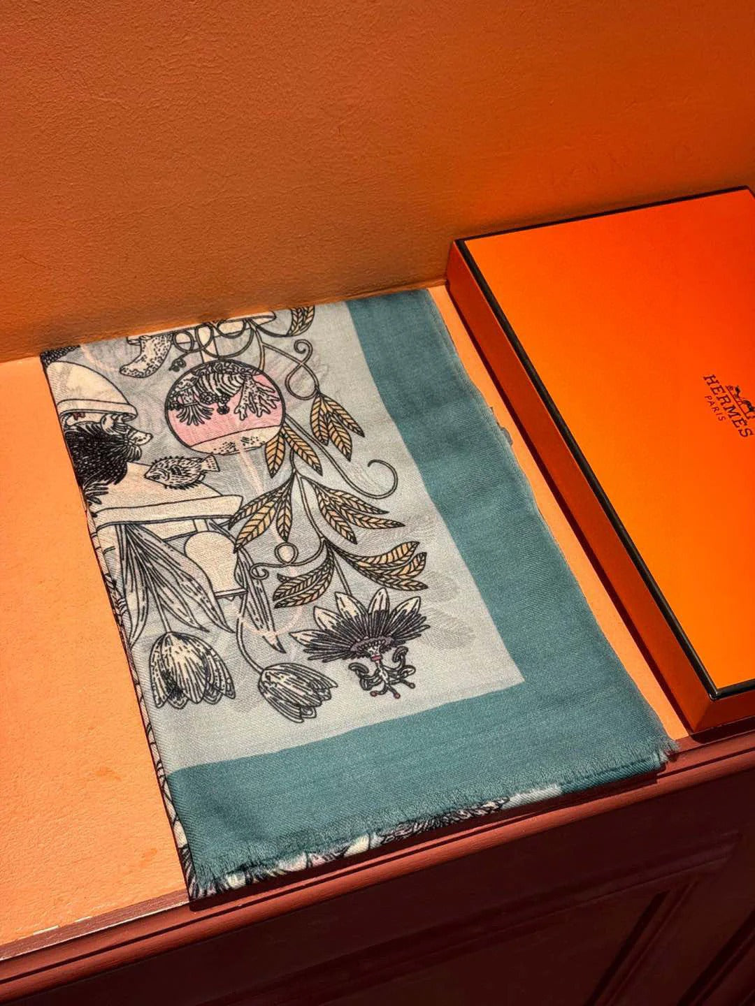 HERMES 25S SCARF 200 IN CASHMERE SILK 732071