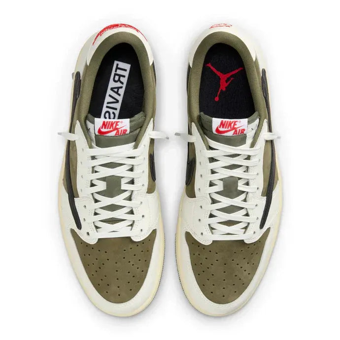 Travis Scott x Air Jordan 1 Low OG Medium Olive White Suede Leather