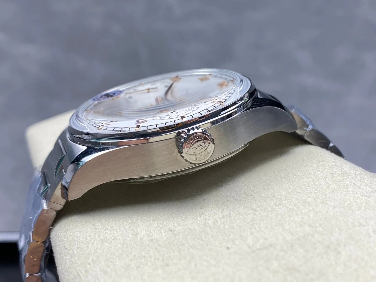 IWC Portuguese 42.4mm Cream Dial Steel Case Pink Gold Numerals
