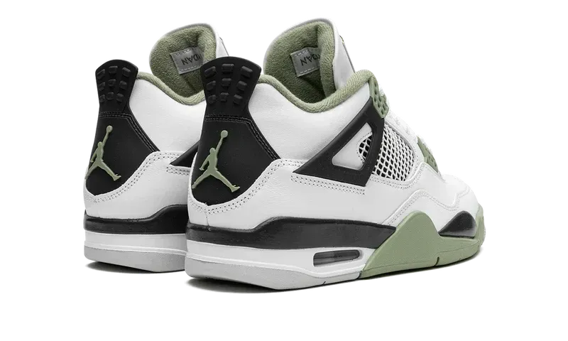 Nike Air Jordan 4 Retro White Green Black Suede