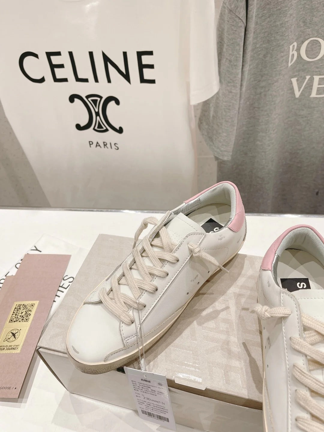 Golden Goose 2026 Deluxe Brand White Grey Pink Cowhide 641190