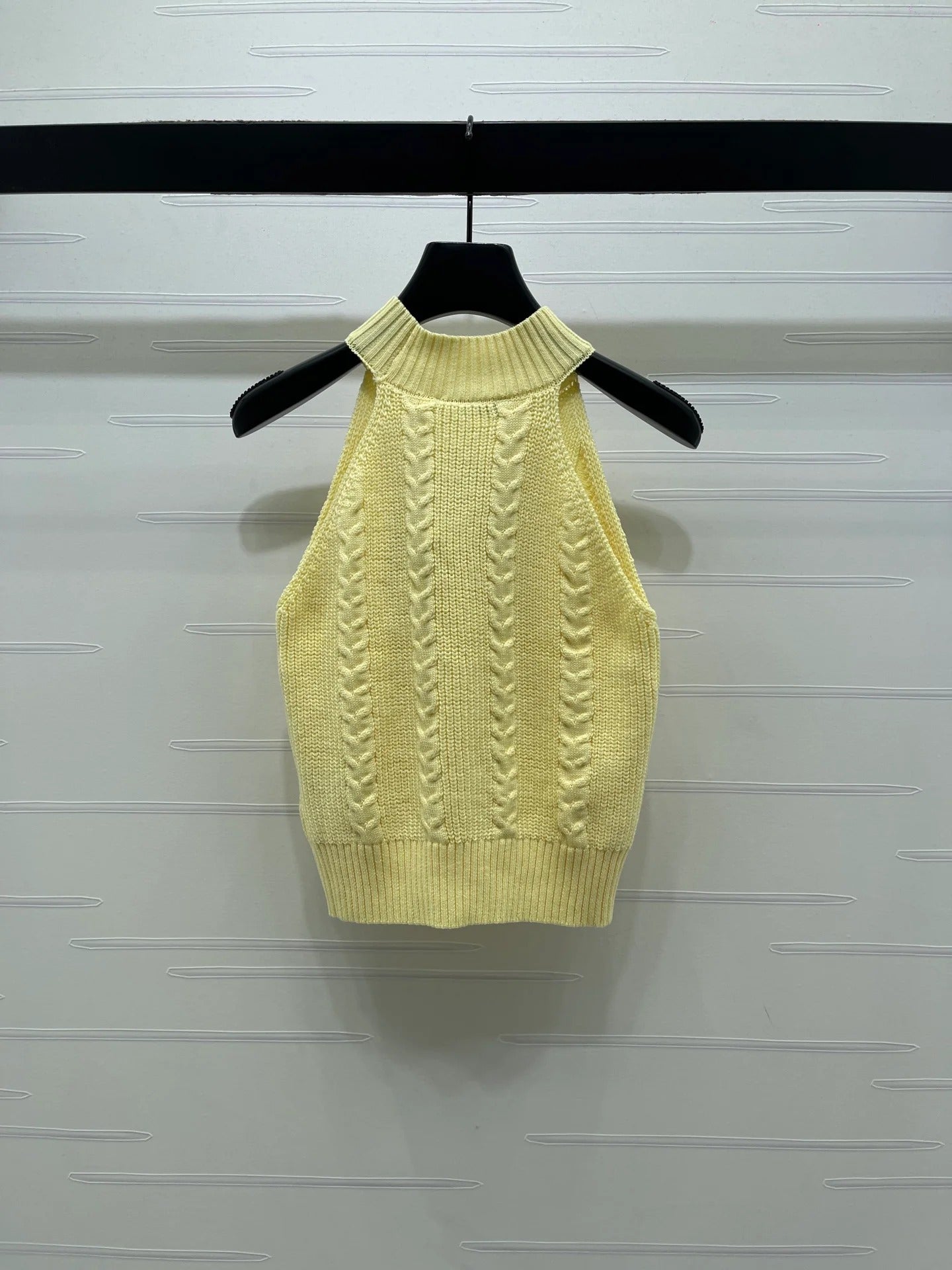Dior 2026 Cable Knit Halter Neck Vest Wool
