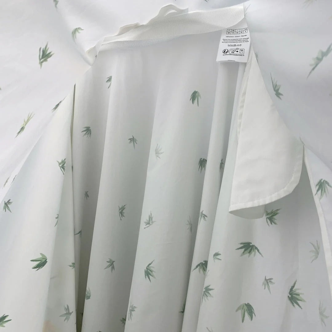 Dior 2026 Floral Print Midi Skirt White Yellow Cotton 395722