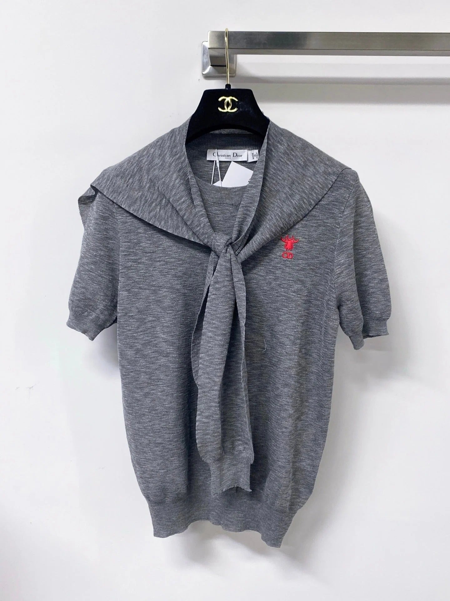 Dior 2026 Polo Shirt Featuring A Tie-neck Detail Acrylic 479903