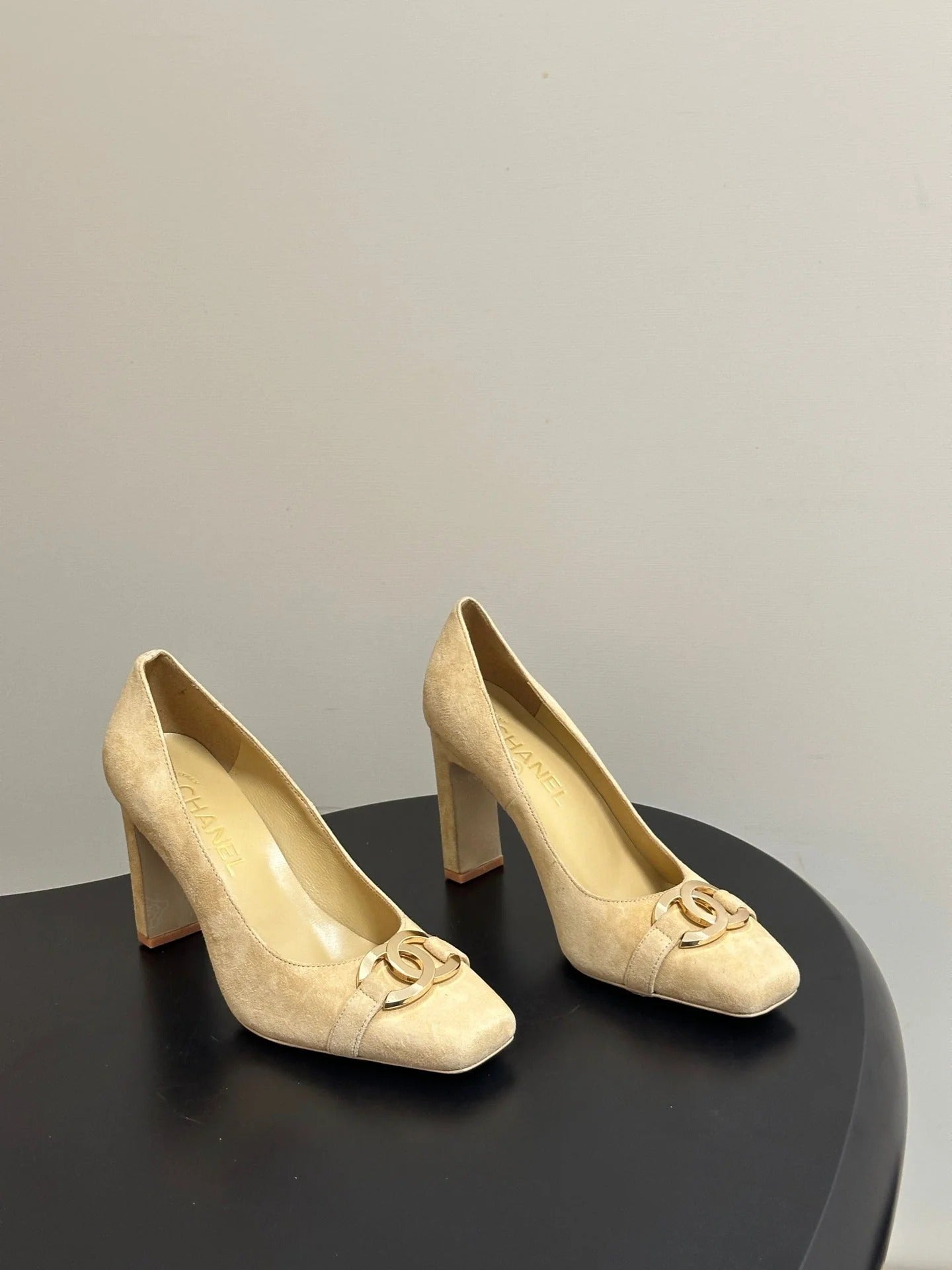 Chanel 2026 Double C Metal Buckle High Heels Leather Sheepskin 834663