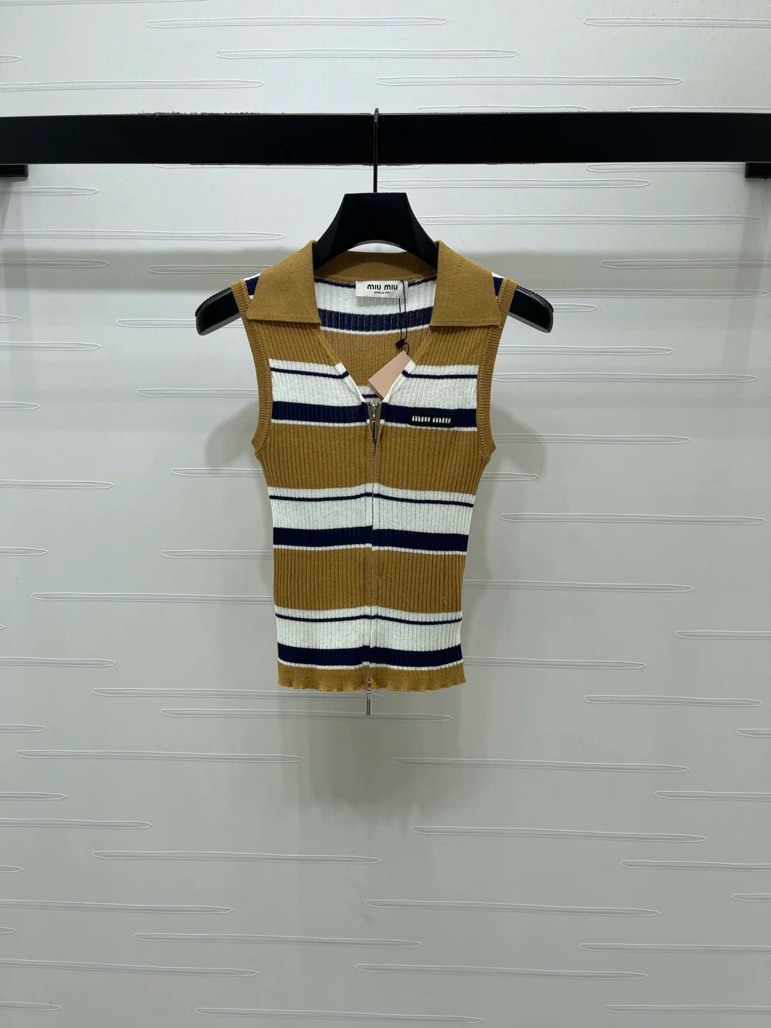 Miu Miu 2026 Striped Knit Vest Viscose Polyester