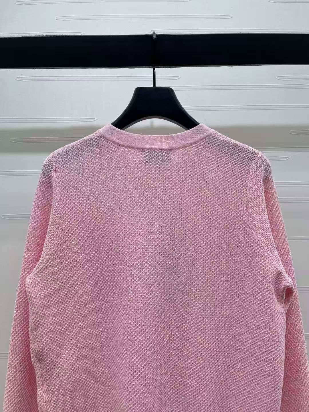 Chanel 2026 Sequined Crew Neck Knit Cardigan Silk Wool