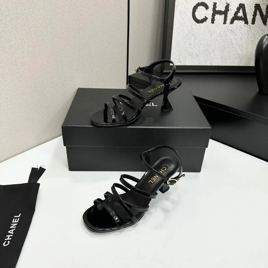 CC 26s High Heel Sandals 65 Black Patent Leather 626290