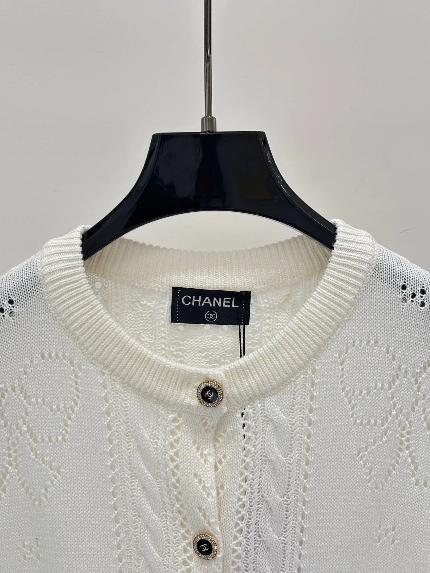 Chanel 2026 Short-Sleeved Top with Bow Tie Cotton 394741