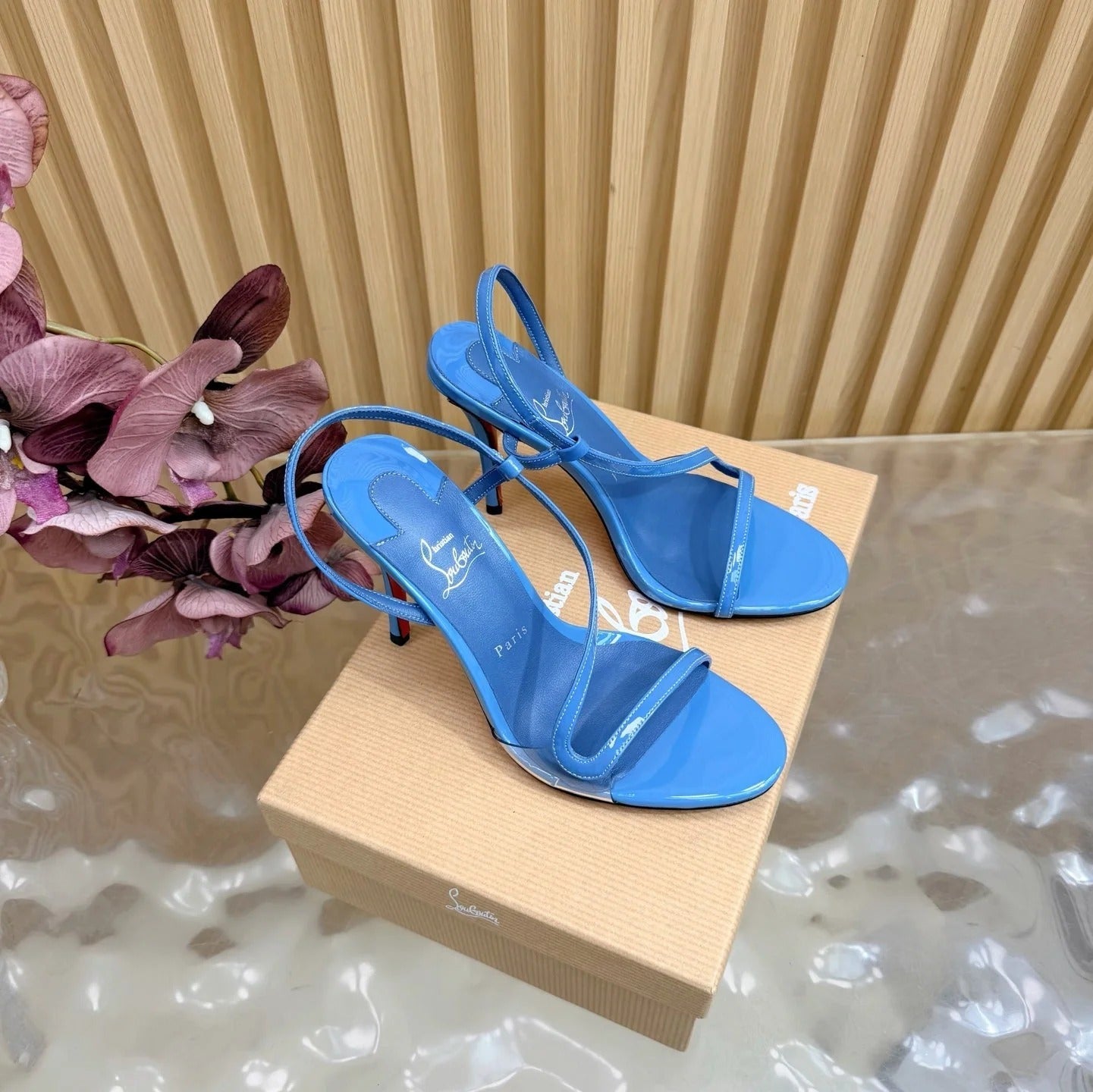 Christian Louboutin 2026 Rosa Z Slingback Sandals 100mm Patent Leather 776004