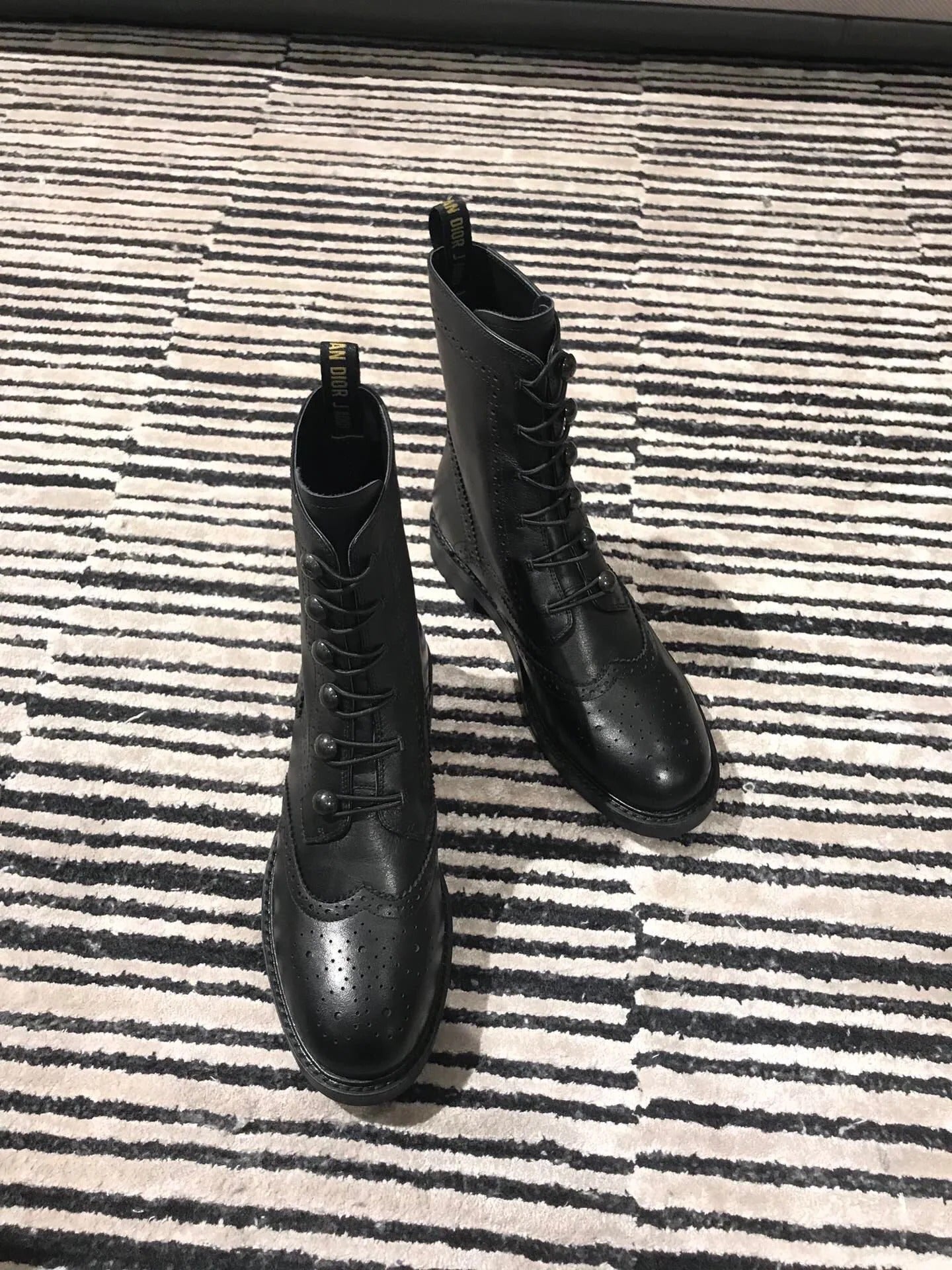 Dior 2026 Diorunit Combat Boots Black Leather 966677