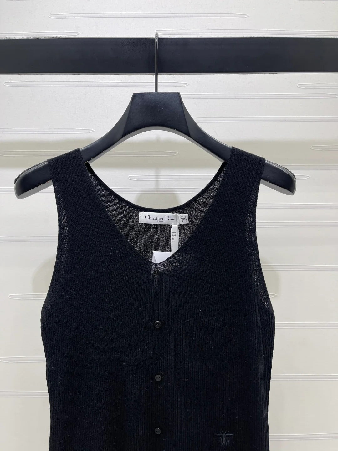 Dior 2026 V-neck Tank Top White Black Blue Green Wool