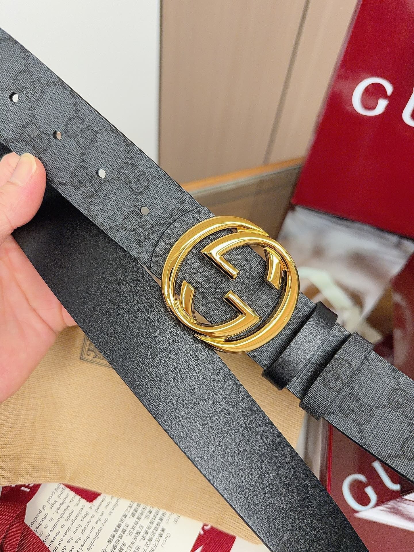 Gucci 2026 GG Supreme Belt 40mm Canvas Leather 215503
