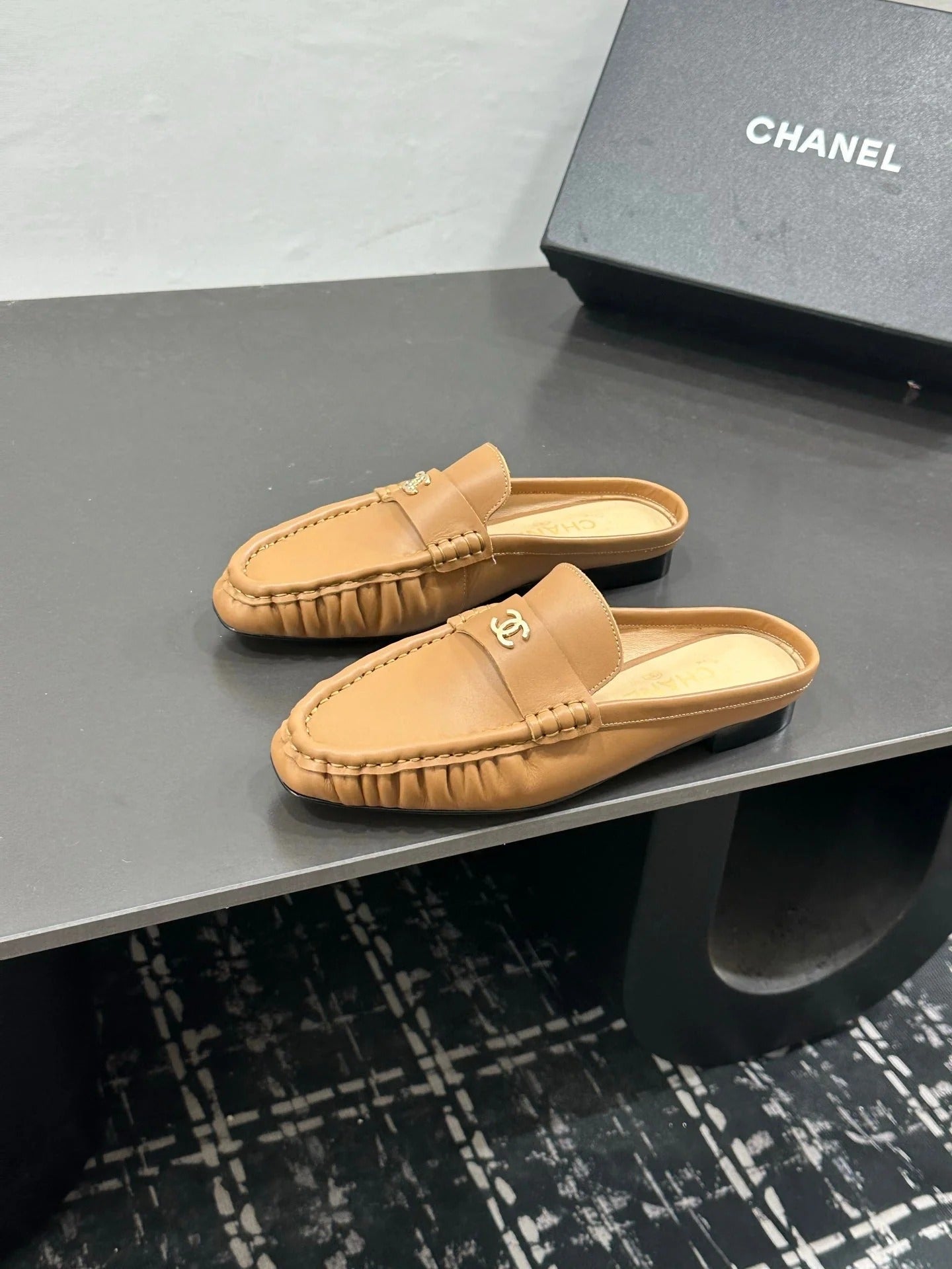Chanel 2026 Double C Metal Logo Mules Leather Sheepskin 832551