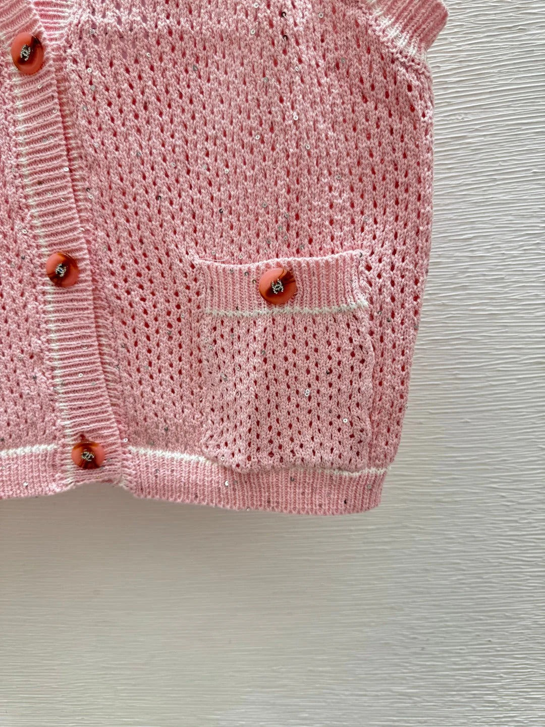 Chanel 2026 V-Neck Knitted Vest Cardigan Cotton 516750