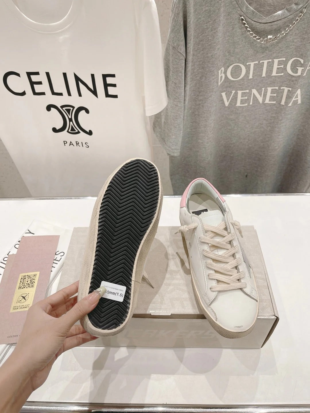 Golden Goose 2026 Deluxe Brand White Grey Pink Cowhide 641190