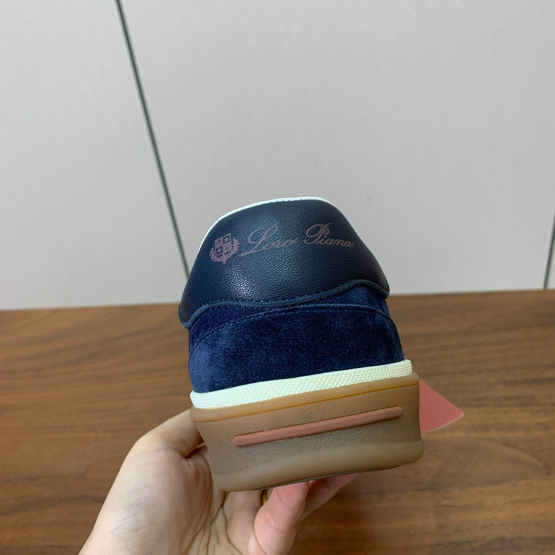 LP 26SS Velcro-strap Men Sneaker Blue Suede Leather 606506