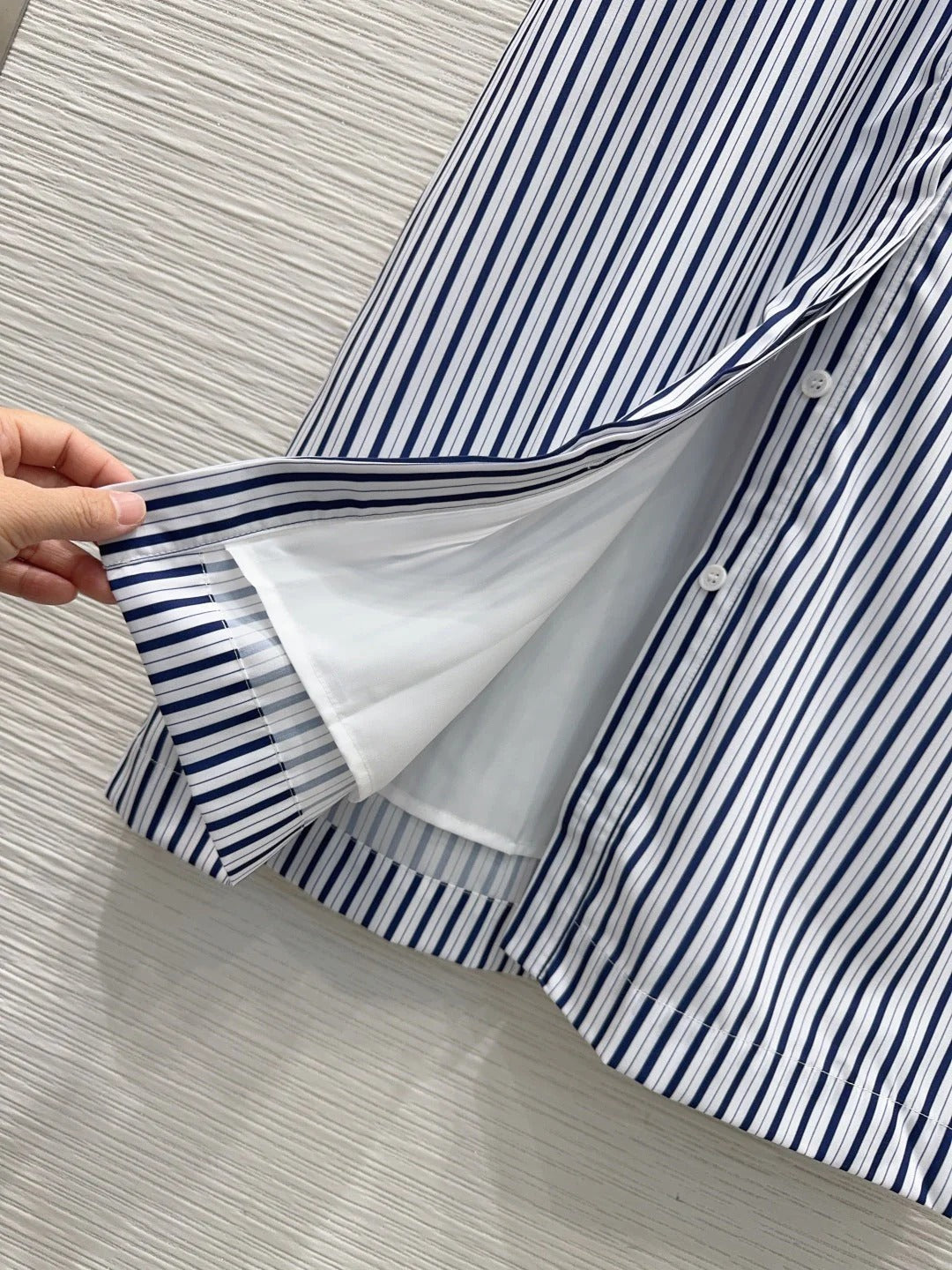Dior 2026 Dress Navy Blue mix White Polyester 392132